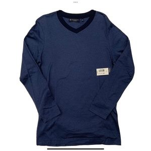 Hart Schaffner Marx Navy Blue Long Sleeve Pullover Sleepwear Shirt Small New